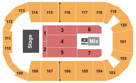 FM BANK ARENA ENDSTAGE B STAGE Seating Map Seating Chart