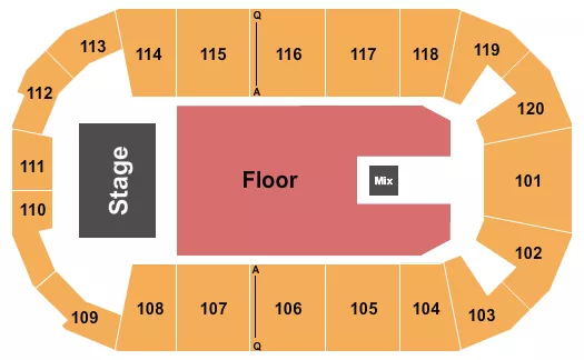 FM BANK ARENA ENDSTAGE FLOOR Seating Map Seating Chart
