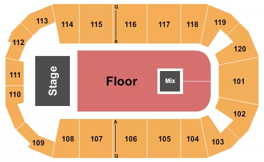 FM BANK ARENA ENDSTAGE GA FLOOR Seating Map Seating Chart