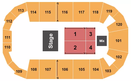 FM BANK ARENA HALF HOUSE 2 Seating Map Seating Chart