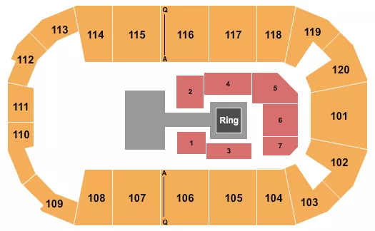 FM BANK ARENA WRESTLING AEW Seating Map Seating Chart