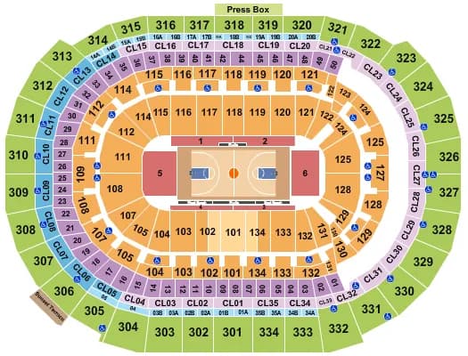 BASKETBALL 2 Seating Map Seating Chart