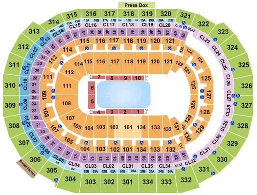 DISNEY ON ICE Seating Map Seating Chart