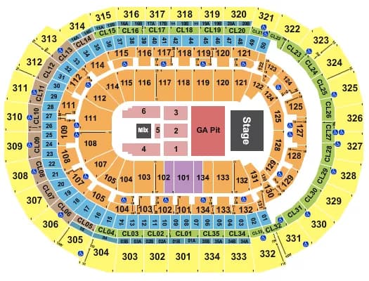 ENDSTAGE GA PIT Seating Map Seating Chart