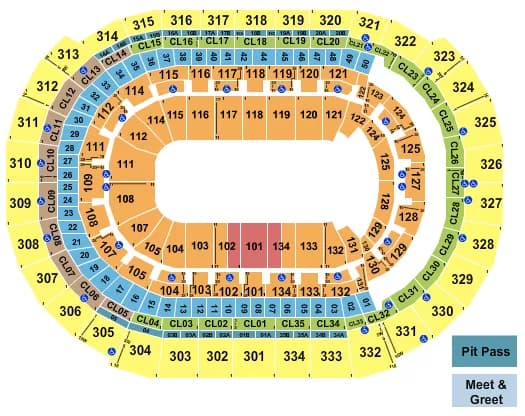 MONSTER JAM Seating Map Seating Chart
