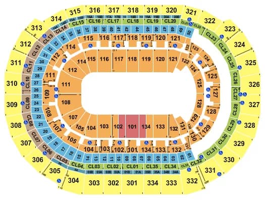 PERFORMANCE AREA Seating Map Seating Chart