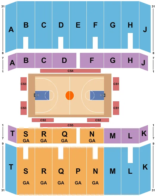 FAIR PARK COLISEUM DALLAS BASKETBALL Seating Map Seating Chart