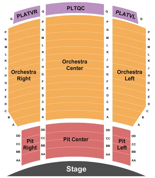 FAIRCHILD THEATRE EAST LANSING END STAGE Seating Map Seating Chart