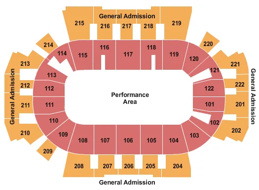 MOOLAH SHRINE CIRCUS Seating Map Seating Chart