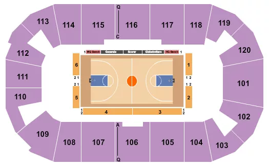 FM BANK ARENA BASKETBALL GLOBETROTTERS Seating Map Seating Chart