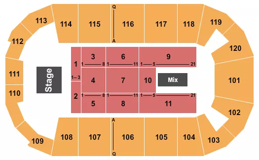 FM BANK ARENA ENDSTAGE 3 Seating Map Seating Chart