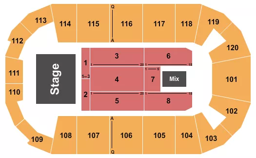 FM BANK ARENA ENDSTAGE 4 Seating Map Seating Chart
