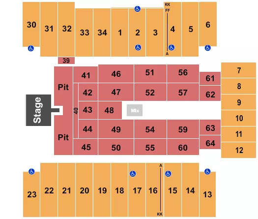CODY JOHNSON Seating Map Seating Chart