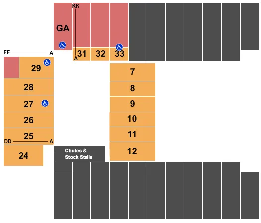 PRCA CHAMPIONSHIP RODEO Seating Map Seating Chart