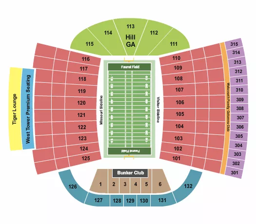 FOOTBALL 2 Seating Map Seating Chart