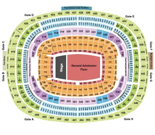 ENDSTAGE GA FLOOR Seating Map Seating Chart