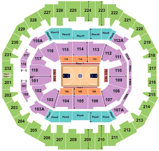 BASKETBALL Seating Map Seating Chart