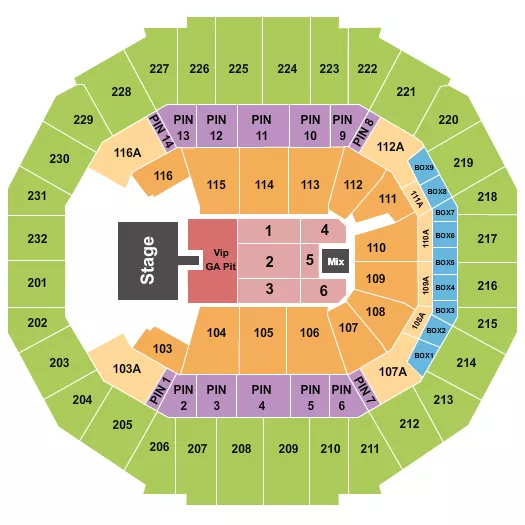 CODY JOHNSON Seating Map Seating Chart
