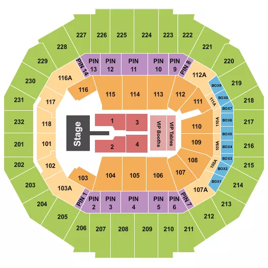 MARY J BLIGE Seating Map Seating Chart