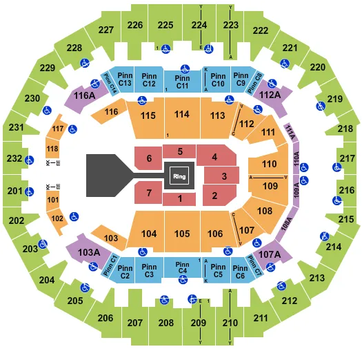 WWE Seating Map Seating Chart