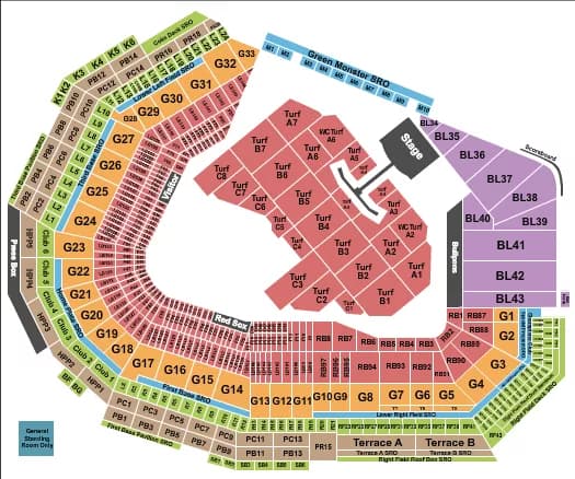 JONAS BROTHERS Seating Map Seating Chart