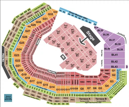 THE LUMINEERS Seating Map Seating Chart