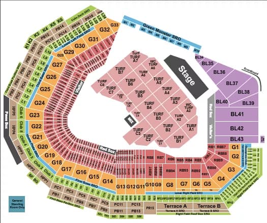 THE WHO Seating Map Seating Chart