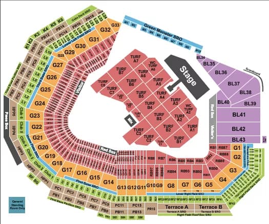 TIM MCGRAW Seating Map Seating Chart