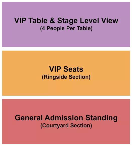 FERGS CONCERT PAVILION GA VIP TABLE Seating Map Seating Chart