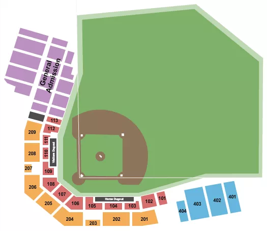 BASEBALL 2 Seating Map Seating Chart