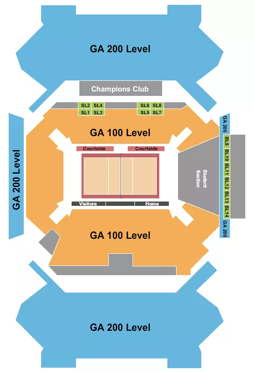 VOLLEYBALL Seating Map Seating Chart