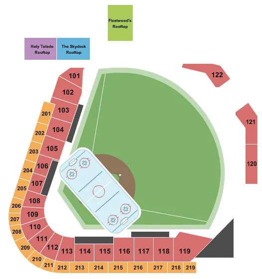 FIFTH THIRD FIELD TOLEDO HOCKEY Seating Map Seating Chart