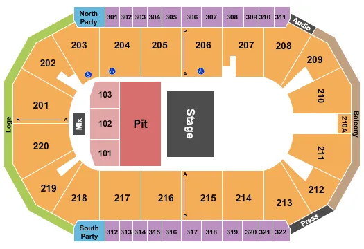 ENDSTAGE PIT Seating Map Seating Chart