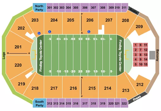 FOOTBALL 2 Seating Map Seating Chart