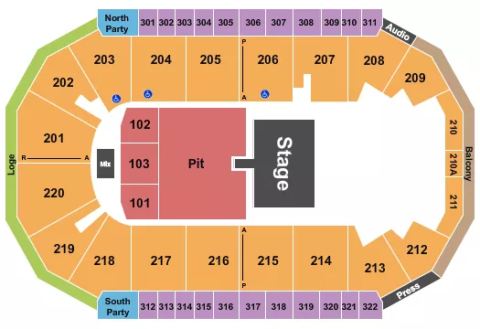 HALF HOUSE GA PIT RSV Seating Map Seating Chart