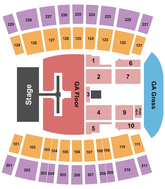 KANE BROWN Seating Map Seating Chart