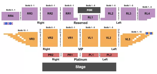 7 CLANS FIRST COUNCIL CASINO HOTEL ENDSTAGE PLATINUM Seating Map Seating Chart