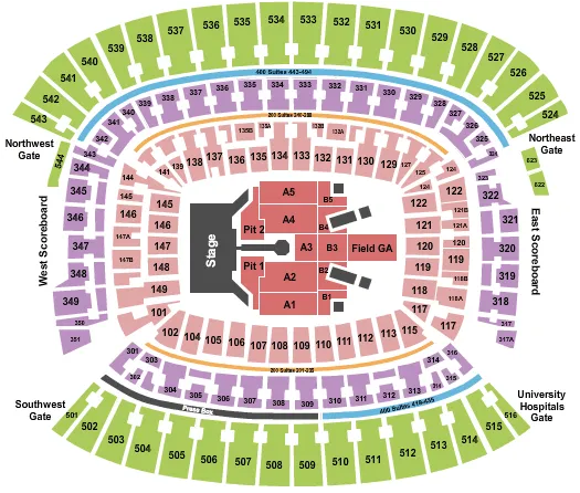 THE ROLLING STONES Seating Map Seating Chart