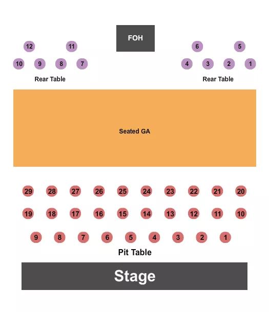 GA TABLES 2 Seating Map Seating Chart