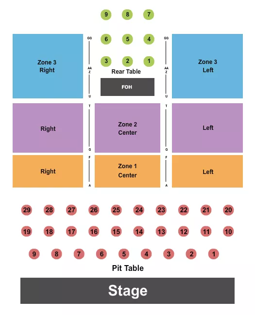 RESERVED TABLES 6 Seating Map Seating Chart