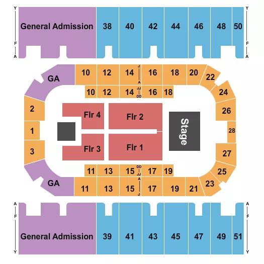 ENDSTAGE 42 Seating Map Seating Chart
