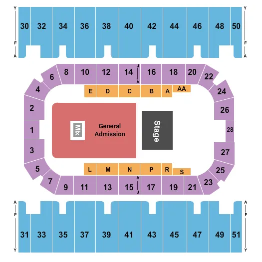 END STAGE Seating Map Seating Chart