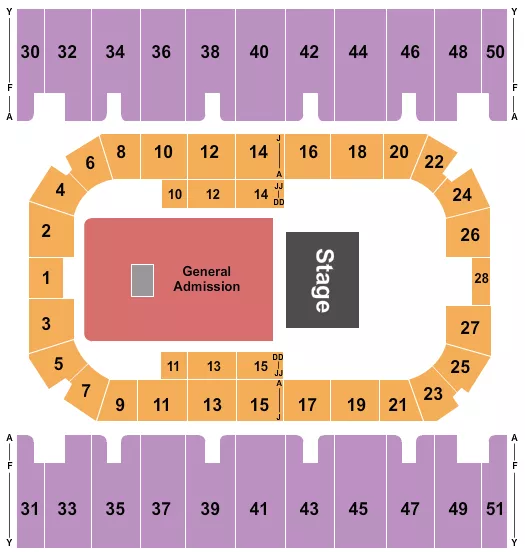 ENDSTAGE GA FLOOR 2 Seating Map Seating Chart