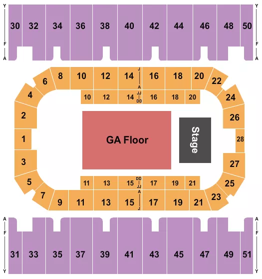 ENDSTAGE GA FLOOR 3 Seating Map Seating Chart