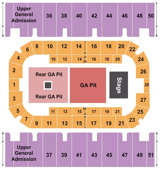 ENDSTAGE GA PITS Seating Map Seating Chart