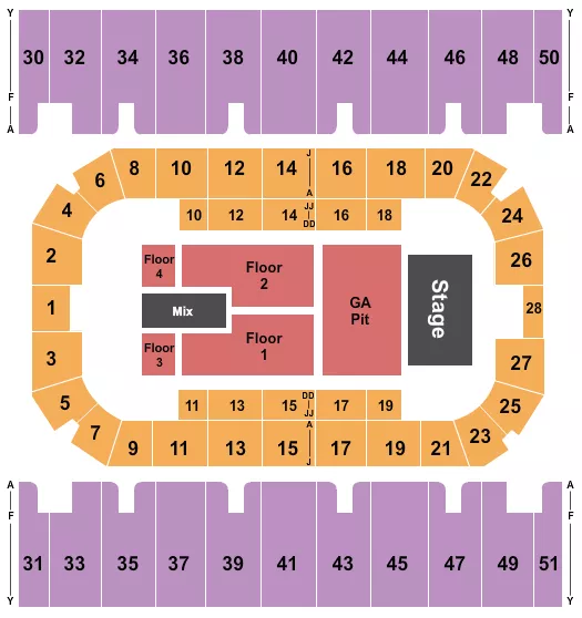 ENDSTAGE PIT Seating Map Seating Chart