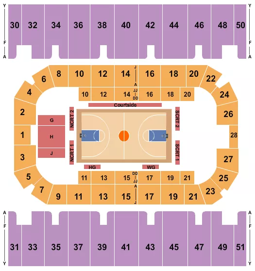 BASKETBALL GLOBETROTTERS Seating Map Seating Chart