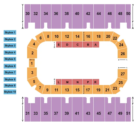 NILE PRCA RODEO Seating Map Seating Chart
