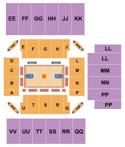 BASKETBALL GLOBETROTTERS Seating Map Seating Chart