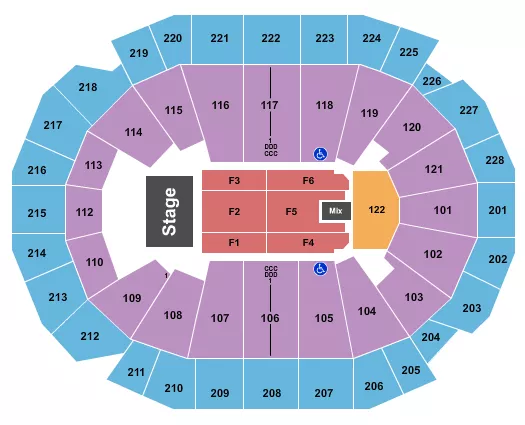 BARRY MANILOW Seating Map Seating Chart